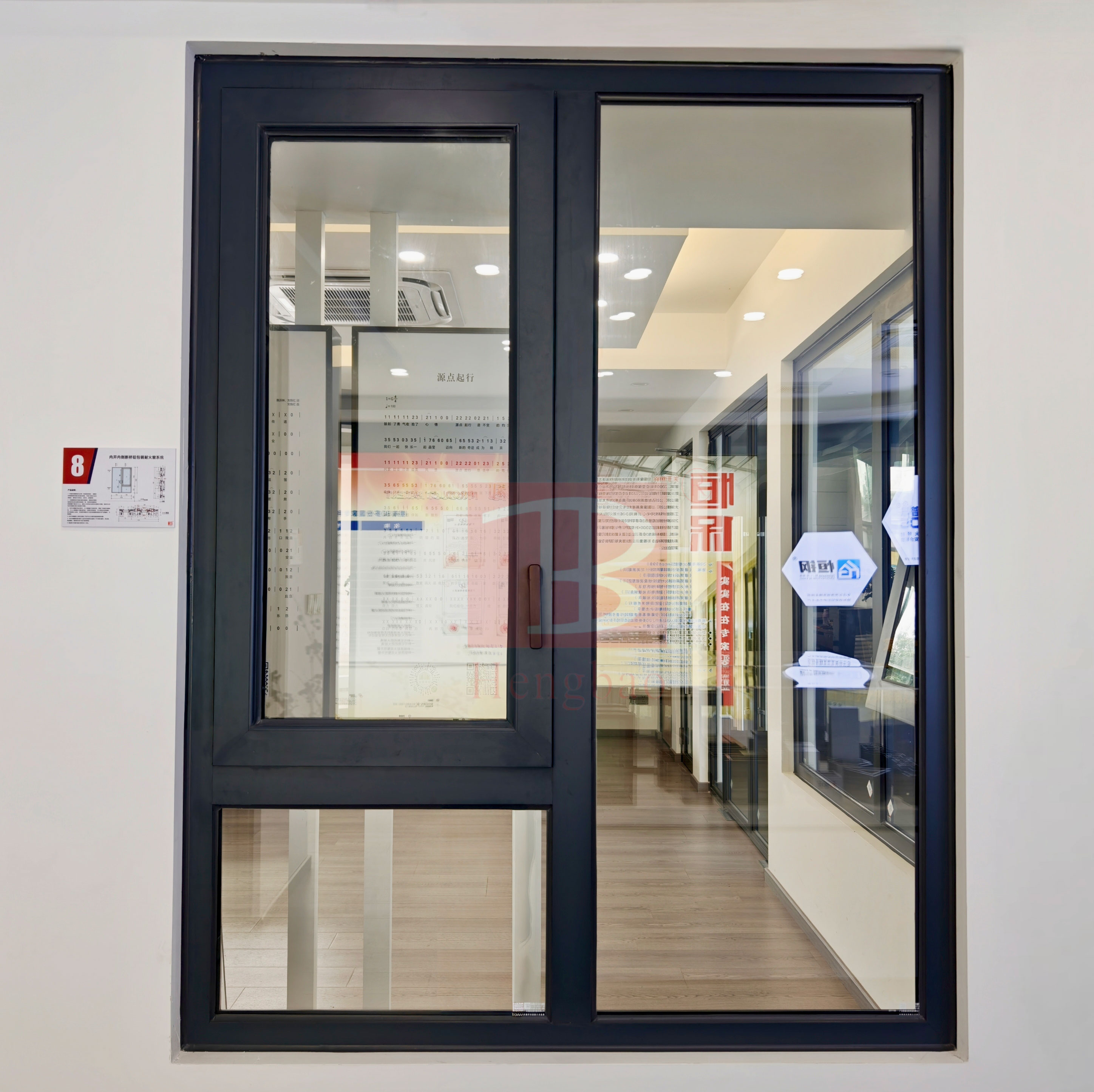 內開內倒斷橋鋁包鋼耐火窗系統